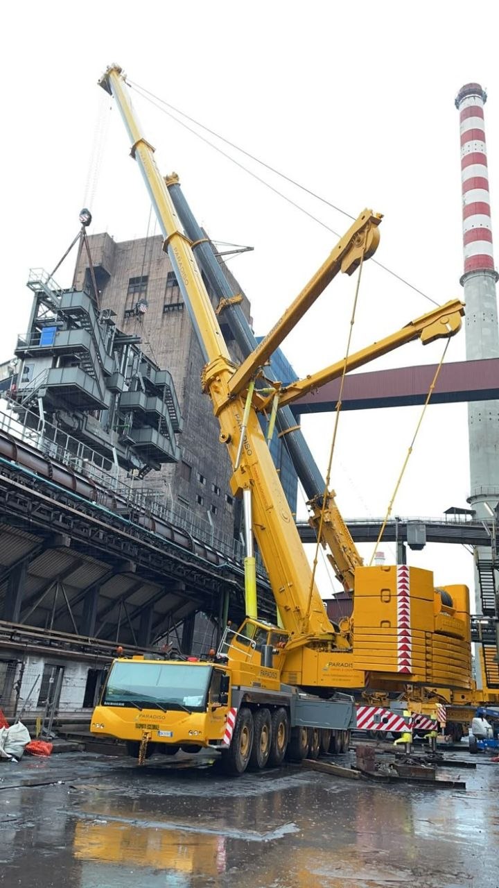 Construction site with heavy machinery