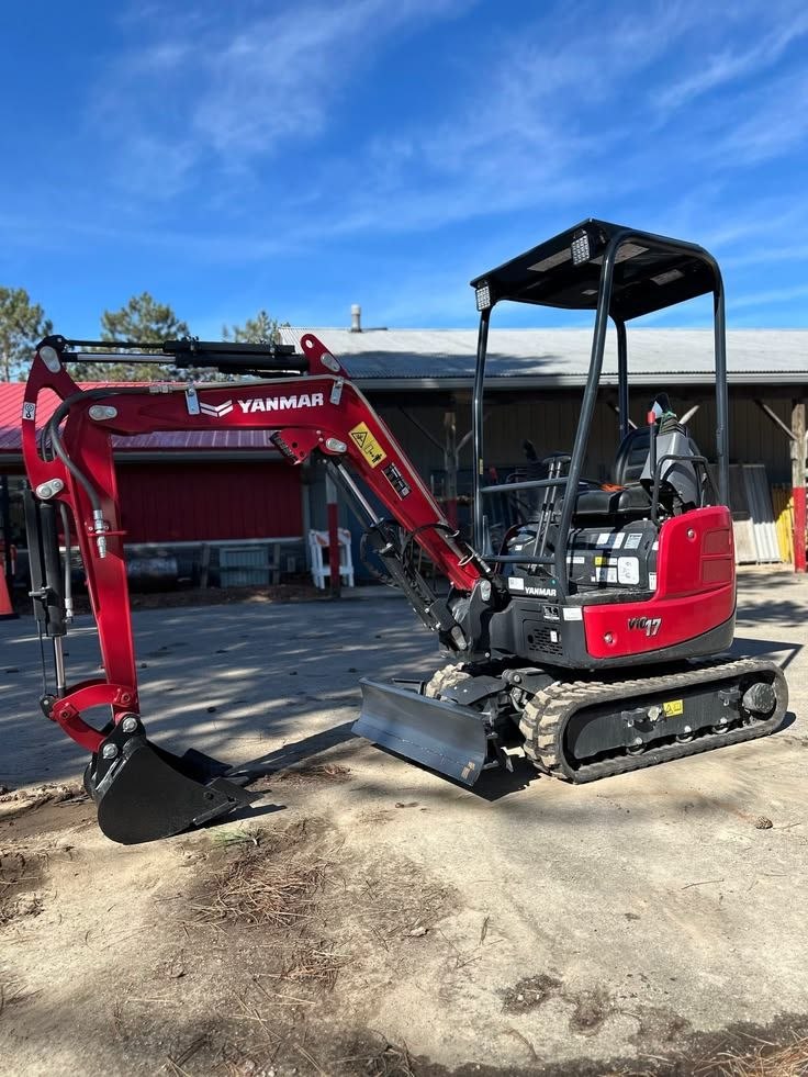 Heavy construction equipment on site